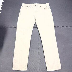 Brooks Brothers Slim Fit Khaki Pants W36/L30 98% Cotton 2% Spandex Beige Made In